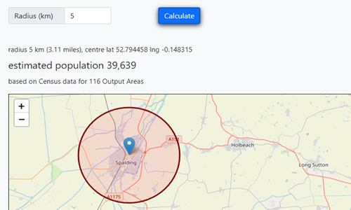 Population within a radius